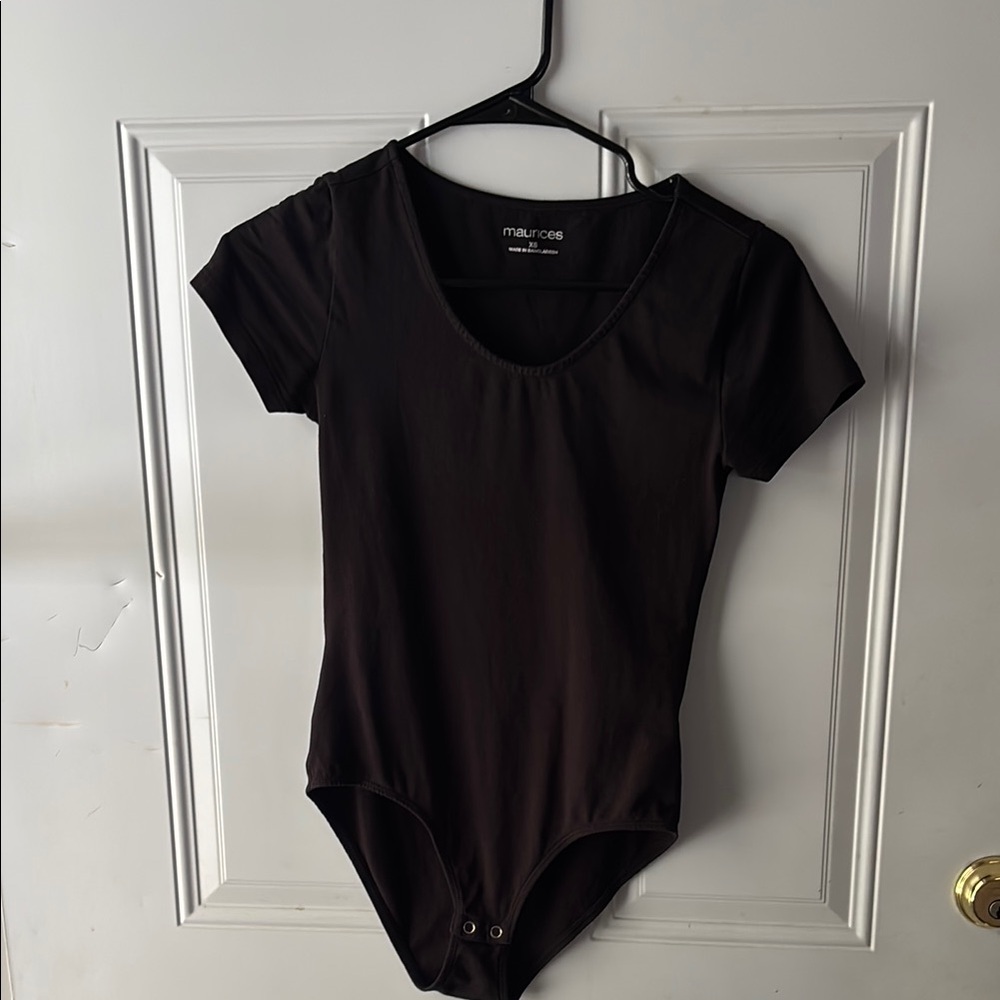 Maurices Elegant Black Short Sleeve Bodysuit